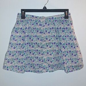 𝅺Free People Cottage Core Floral Button Skirt Mini With Pockets Size 4
